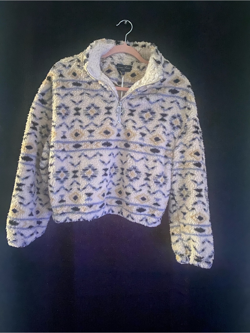 Love Tree - NWT Sherpa Half-Zip Aztec Pullover Sweater size small